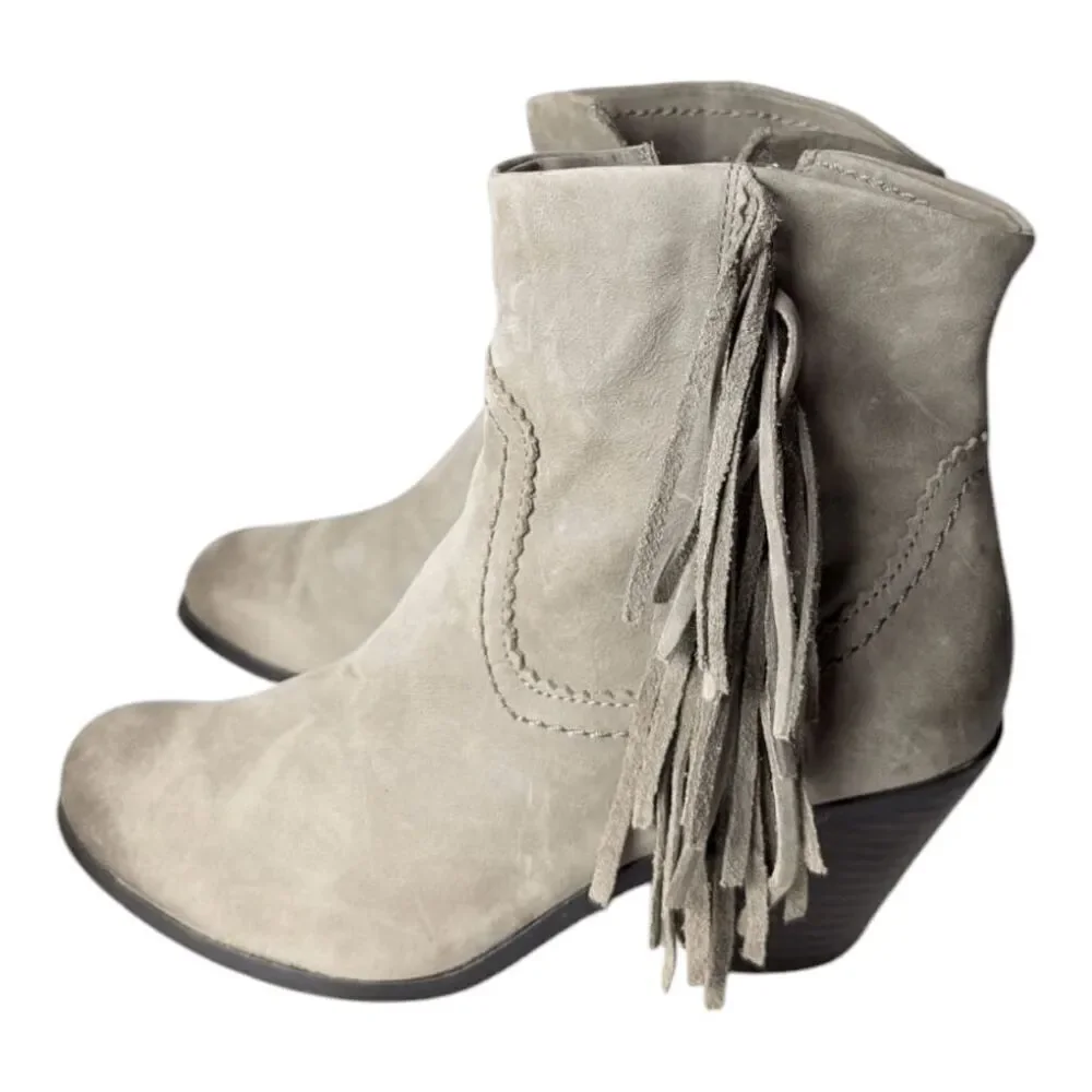 SAM EDELMAN Louie Fringed Western Boot Size 6M